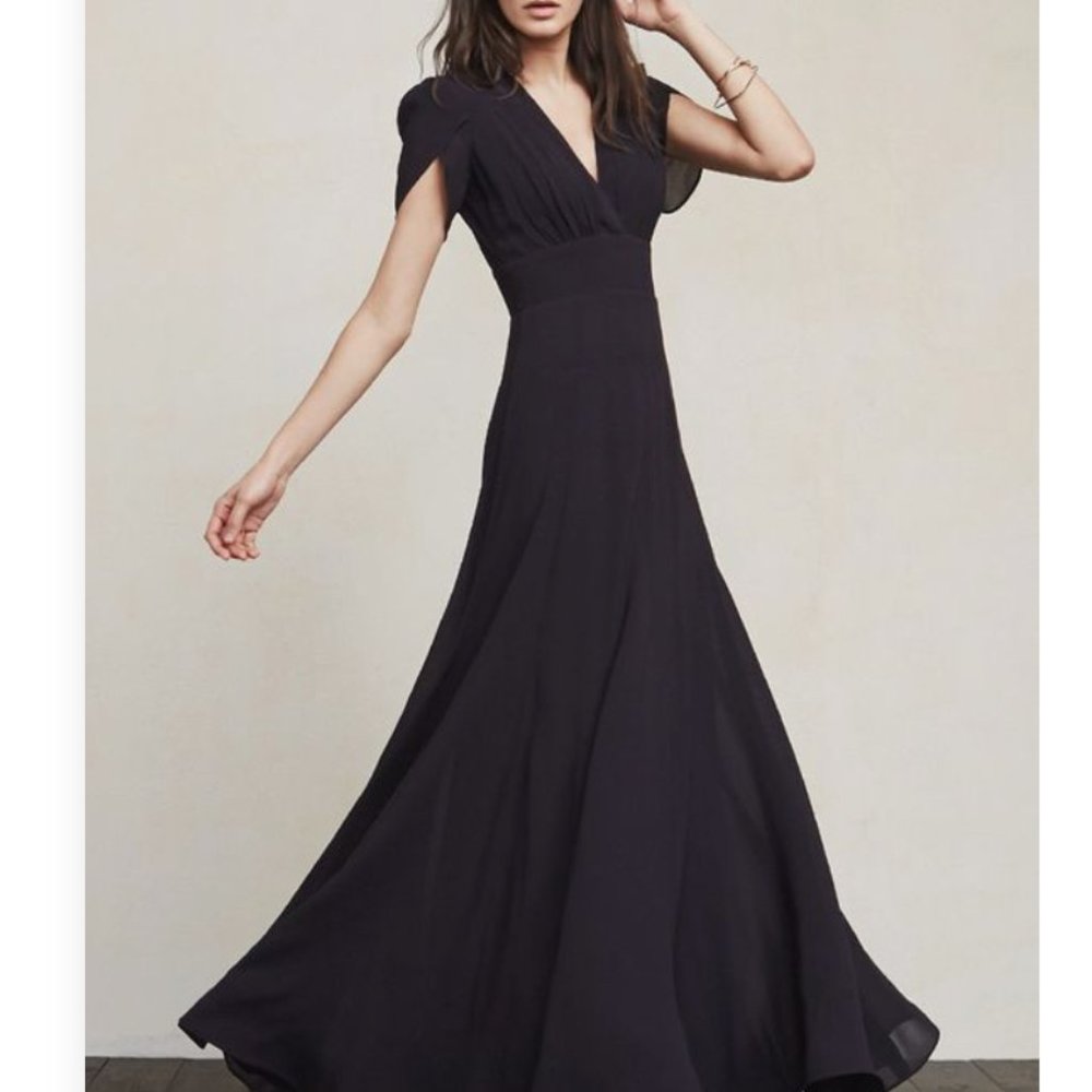 Reformation Carine Dress Black